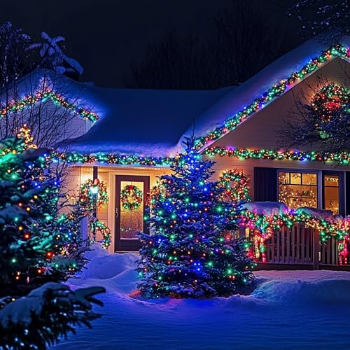 Multicolor Battery Operated Outdoor String Lights 50 LED 16FT Christmas Lights with 8 Modes