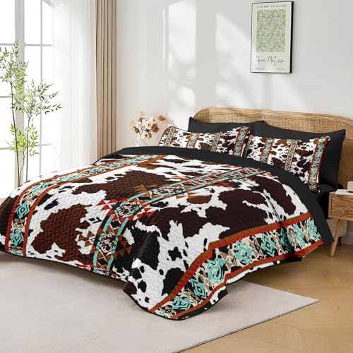 King Western Aztec Quilt Set 7 Pieces Bedspread Bedding