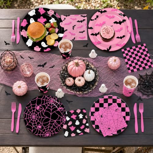 Halloween Ghost Paper Plates Napkins Cups Party Supplies Set for Ghostly Decorations