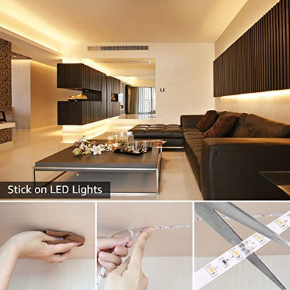 Lepro 32.8ft LED Strip Light Kit - Flexible 12V SMD 2835, Warm White, Pack of 2