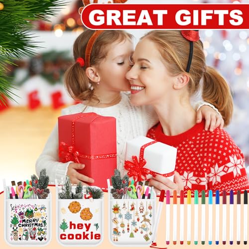 Christmas Sublimation Pot Holder Set with Pockets & Markers - Bulk 24 Pack