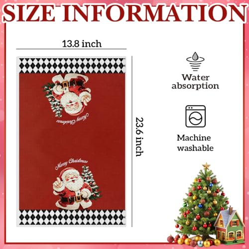 Xmas Reindeer Christmas Kitchen Towels Set - Vintage Winter Hand Towels 24x14, 2 Pack