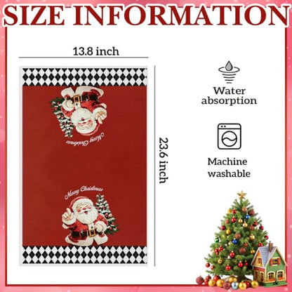 Xmas Reindeer Christmas Kitchen Towels Set - Vintage Winter Hand Towels 24x14, 2 Pack