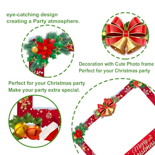 Christmas Photo Booth Props Kit with 24 Fun Accessories for Holiday Parties