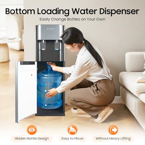 Bottom Loading Water Cooler Dispenser for 5 Gallon Bottles, Stainless Steel