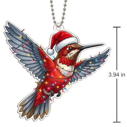 Hummingbird Christmas Tree Ornament - Festive Holiday Decor, 3.94 Inch