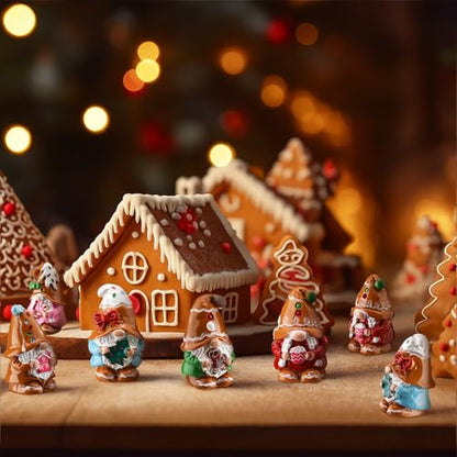 80 Pcs Christmas Gingerbread Man Mini Resin Gnomes - Gingerbread Man Variation