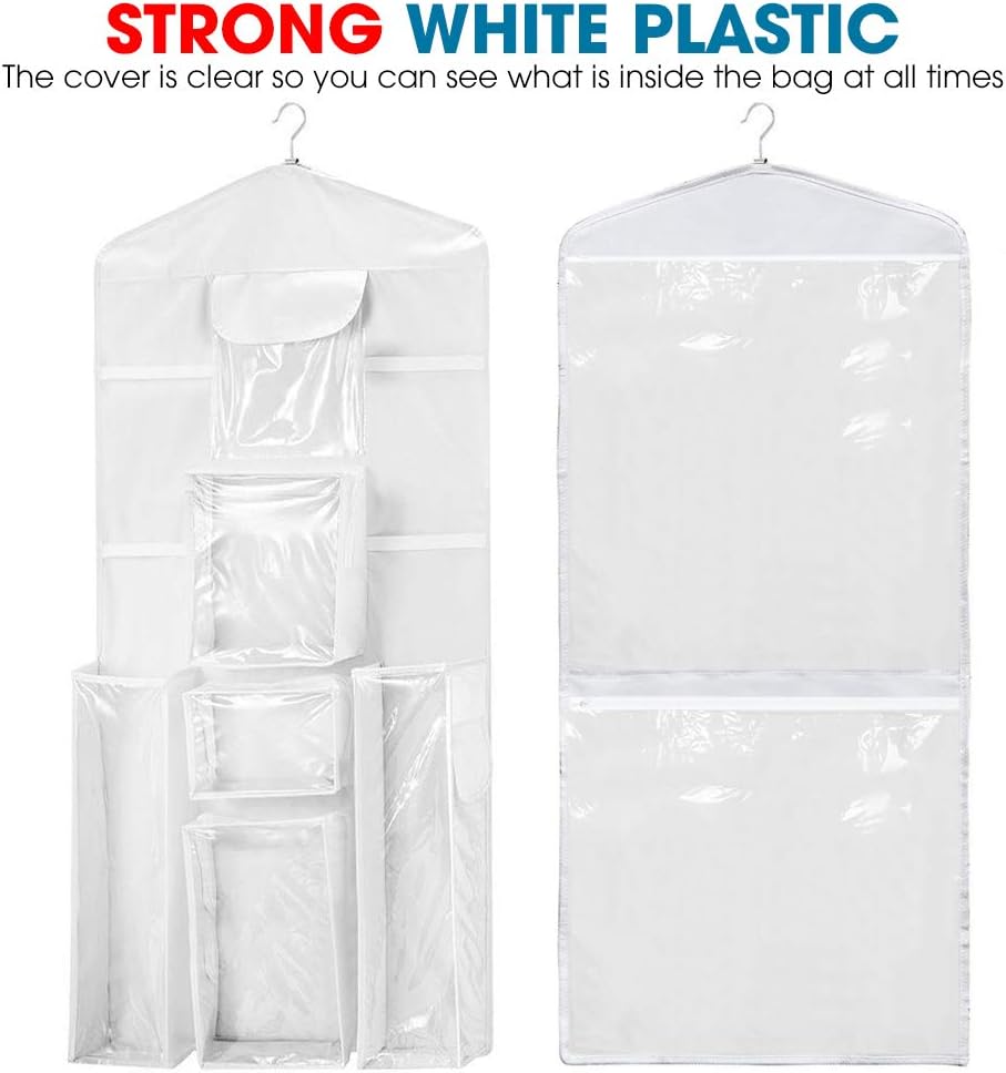 ProPik Wrapping Paper Storage Organizer - Double-Sided Design with Multiple Pockets | 40” x 17” (White)