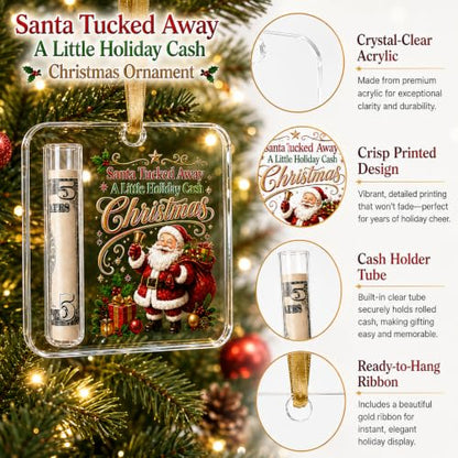 12 Pcs Christmas Cash Gift Ornament Acrylic Holiday Money Holder - Variation of THIS listing