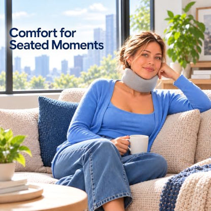 Adjustable Neck Pillow with Memory Foam Support, M (15.75-18.50 in Fit)