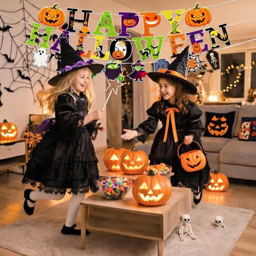 Halloween Party Decorations Set with Balloons & Banners - 23 Pieces