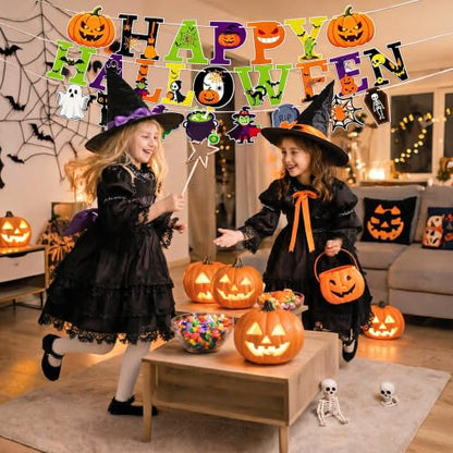 Halloween Party Decorations Set with Balloons & Banners - 23 Pieces