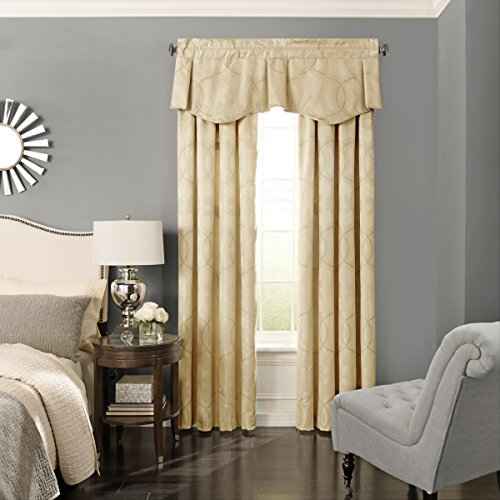 Beautyrest 15779052063PLG Odette 52-inch by 63-Inch Blackout Single Window Curtain Panel, Pale Gold