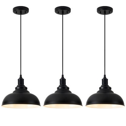 ALAISLYC 3-Pack Black Farmhouse Pendant Light Adjustable Pendant Lighting for Kitchen Island Industrial Hanging Barn Pendant Lights Over Island Sink Light Fixtures