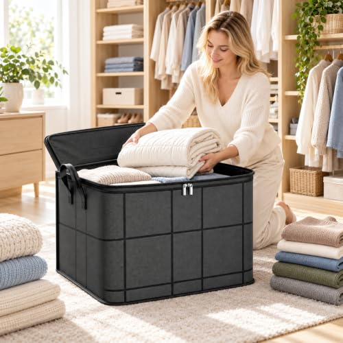 Large Capacity Moving Storage Bags 3 Pack - XXL Foldable Cloth Organizer for Bedding & Clothes
