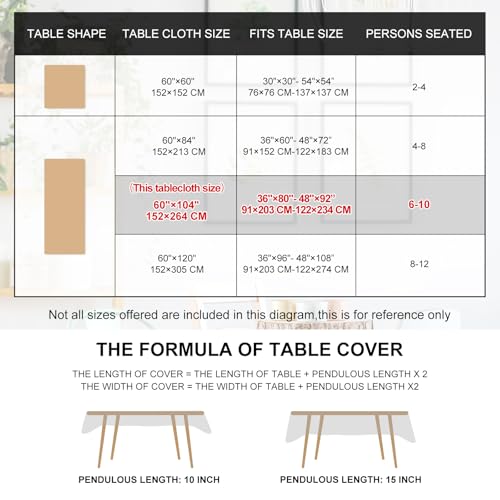 Waterproof Christmas Tablecloth 60x104 Inch Winter Forest Decor Blue