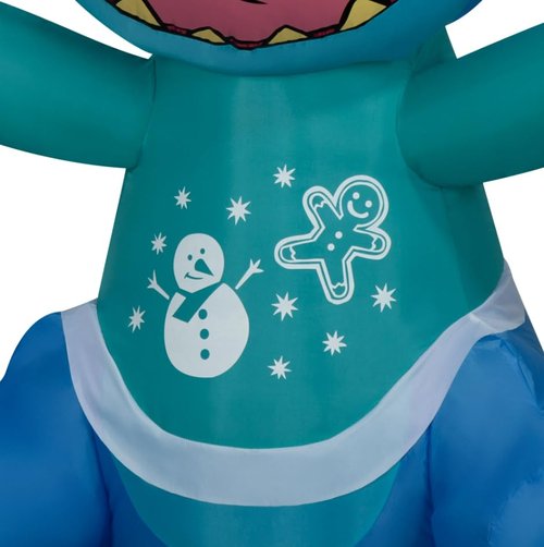 Christmas Inflatable Stitch Santa Hat Holiday Sweater 4.5 Foot Stitch Air-Blown Inflatable Blow Up - Comes with Tether Stakes, Rope, Power Supply and a Bonus Repair Patch
