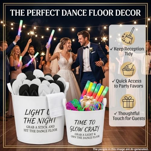 15.7 Inch & 11.8 Inch Felt Party Baskets - Thickened, Freestanding with Slogans - 2-Pack