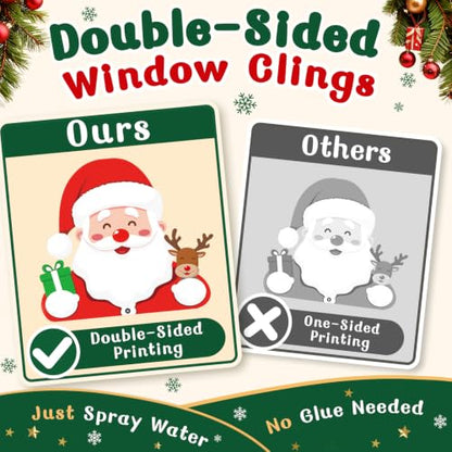 71 PCS Christmas Window Clings for Glass Snowflakes & Holiday Decor
