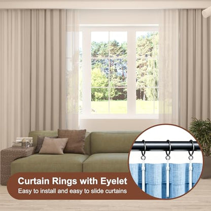 Cyan Metal Curtain Rings with Eyelet - 2 Inch Interior Diameter, Pack of 50