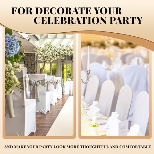 50 Pack Polyester Spandex Chair Covers for Dining, Wedding & Party