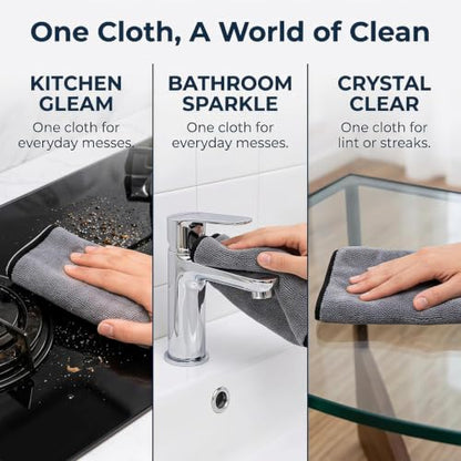 Growalleter XXL Microfiber Window Cleaning Cloth 24x16, Reusable & Absorbent