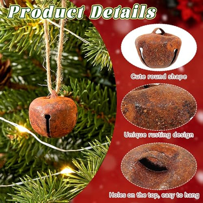 240 Pcs Rustic Christmas Jingle Bells - 0.4 Inch Metal Craft Decorations