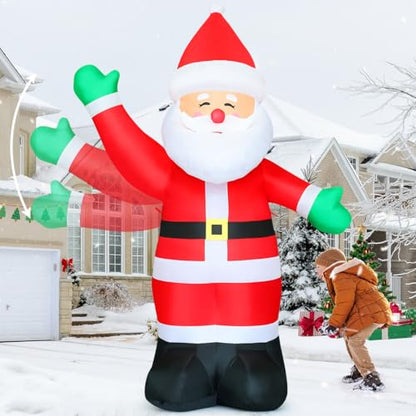 8.8 Ft Christmas Inflatable Santa Claus with LED Lights Outdoor Yard Decoration
