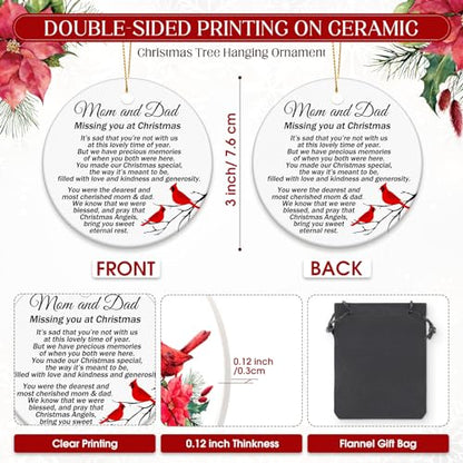 Memorial Cardinal Christmas Ornament Gift for Mom and Dad