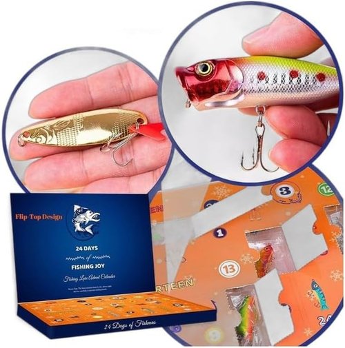 Advent Calendar Fishing Lures - 24 Days Countdown Gift for Men & Teens | Perfect Christmas Surprise