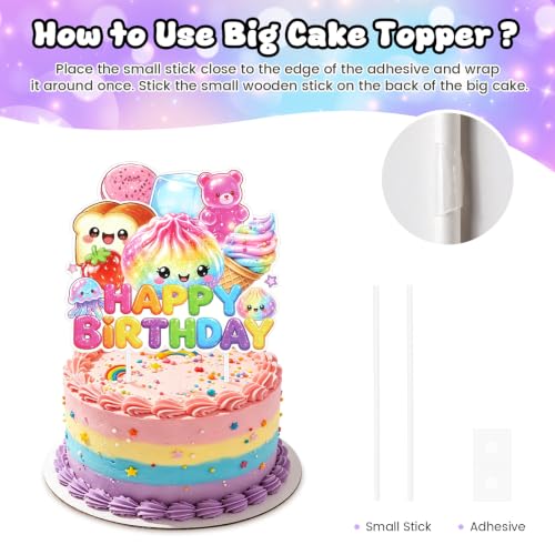 25 Pcs Squishy Cake Toppers Set for Birthday Party Decorations
