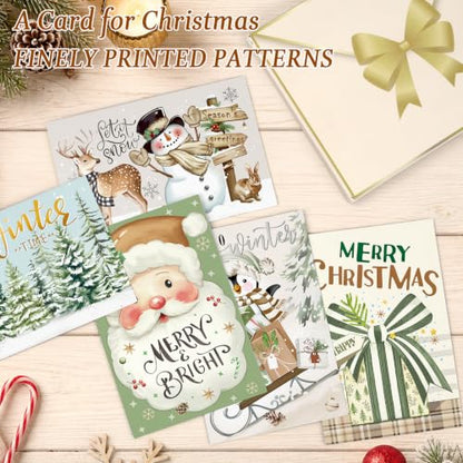 Nordic Christmas Cards Assortment Bulk Xmas Cards with Envelopes & Stickers