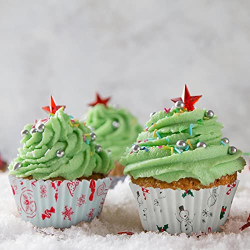 600 Count Christmas Cupcake Liners Muffin Paper Cups - Cheerful Series