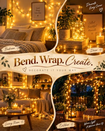 Battery Operated Fairy Lights 2 Pack - Warm White 150 LEDs, 98FT Total