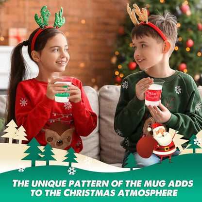 50 Pcs Christmas Disposable Plastic Cups 12 oz Naughty or Nice Team Design