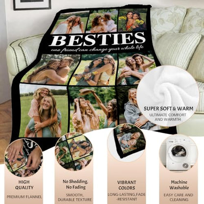 Custom Best Friend Photo Blanket for Women - BFF Variation of THIS Listing