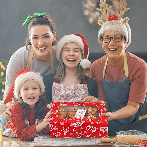 Fulmoon Christmas Cookie Boxes with Window - Cute, 36 Pack