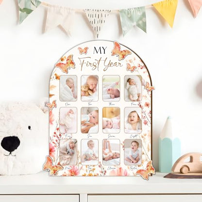 Fall Baby First Year Milestone Photo Board - 12 Months Memory Display