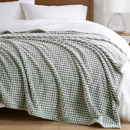 King Green Plush All-Season Microvelour Blanket - Cozy Safe & Soft