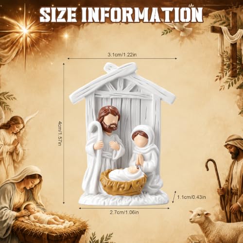 Holy Style 36 Pack Nativity Scene Miniatures Christmas Figure Set Religious Decor