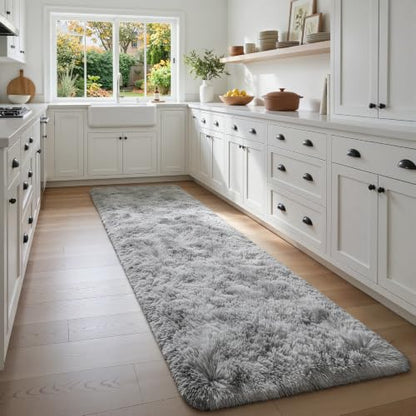 Grey Deerhoo 2x6 Runner Rug for Hallways and Bedroom - Soft Plush Fuzzy