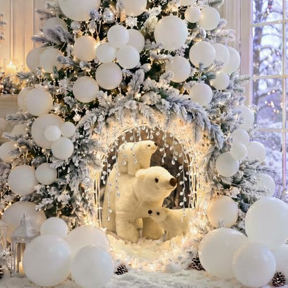 Giant Polar Bear Christmas Decoration LED Plush Bear - Winter Holiday Decor
