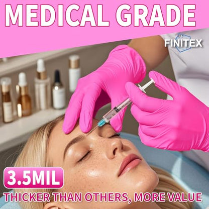 FINITEX Nitrile Disposable Latex-Free Gloves - 3.5mil 100PCS/Box 9inch Long Powder-Free Guantes de Nitrilo Cleaning Medical Exam Food Cooking Glove (100, Large)