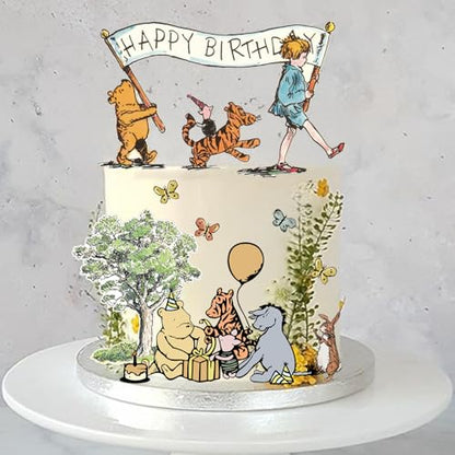 Winnie Cake Toppers for Birthday Decorations - 9 Pack