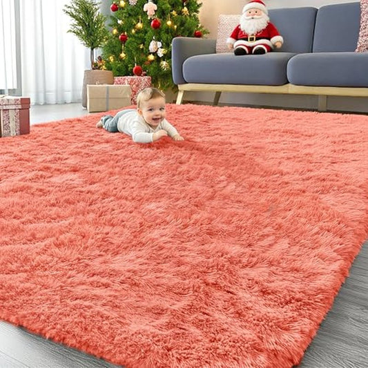 OLANLY 3x6 Machine Washable Runner Rugs for Hallway, Soft Fluffy Shaggy Bedside Rugs for Bedroom, Living Room, Indoor Floor Carpet for Kids Girls and Boys, Nursery Rooms, Home Decor Aesthetic, Black