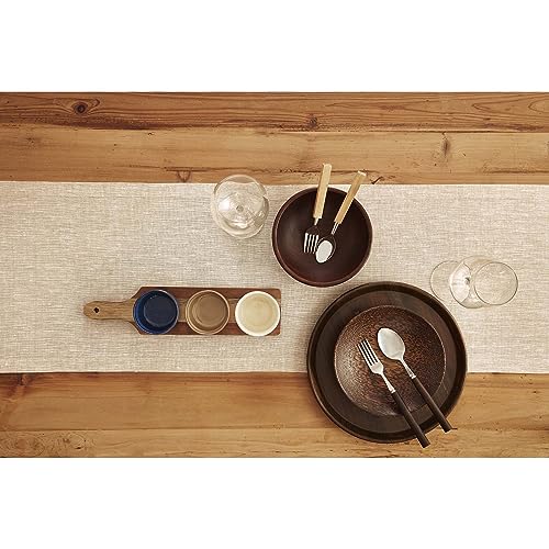 Champagne Beige Linen Table Runner 14 x 132 Inches - Athena