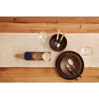 Champagne Beige Linen Table Runner 14 x 132 Inches - Athena