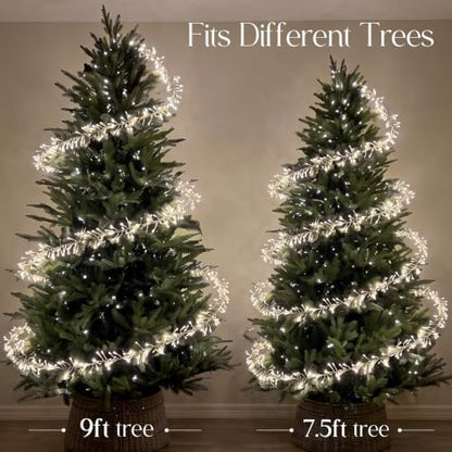 2000 LED Floating Spiral Christmas Tree Lights - 60ft Outdoor Decor