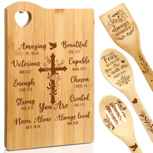 Always Loved Christian Cutting Board Gifts for Women - Religious Kitchen Set