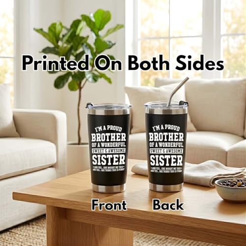 Proud Brother Tumbler 20oz - Sister Gift, Father's Day, Christmas Gift
